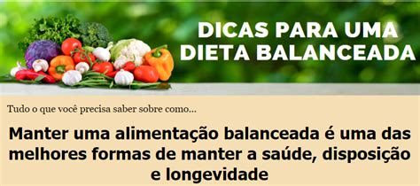 Dieta Balanceada Para Uma Vida Saudável Cuide Se Saúde E Bem Estar