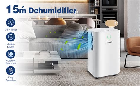 COSTWAY 2000 Sq Ft Dehumidifier For Bathroom 32 Pints Dehumidifier