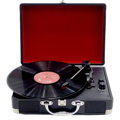 Tourne Disque Pour Tourne Disque Vinyle Phonographe Bluetooth En Cuir