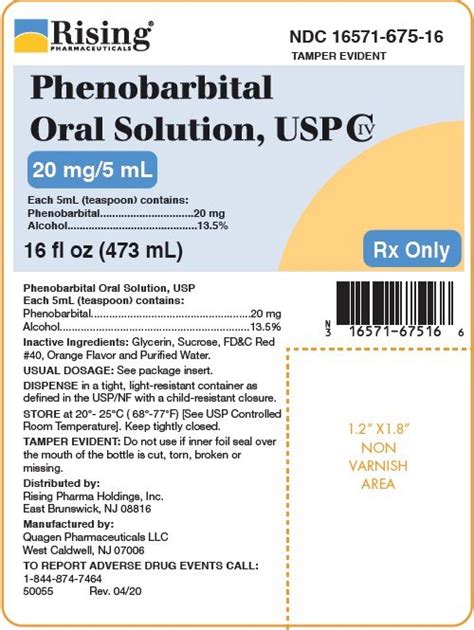 Phenobarbital Oral Solution Fda Prescribing Information Side Effects