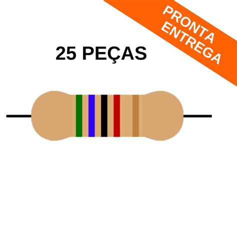 Kit 25 Peças Resistor Metal Film 56k 5 2w Resistor Achei Componentes Eletrônicos Loja