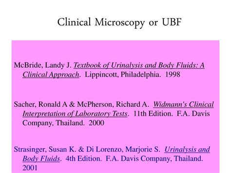 Urine Analysis Other Body Fluids Ubf Or Clinical Microscopy Mlt Ppt