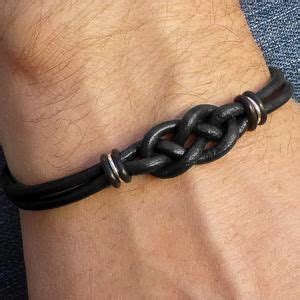 Black Celtic Leather Bracelet Infinity Knot Bracelet Unisex Love Knot