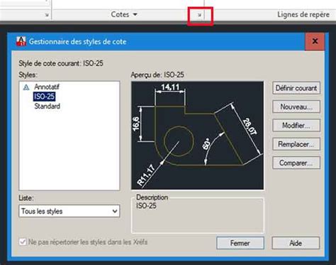 Autocad Cr Er Et Modifier Un Style De Cote