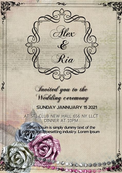 Weeding Invitation Card Template Postermywall