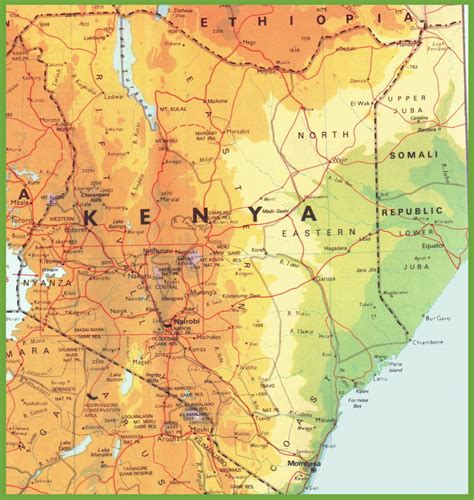 Kenya Road Map regarding Printable Map Of Kenya | Printable Maps