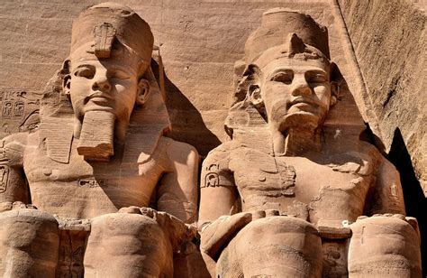 Pharaoh Ramesses II Statues At Temple Of Ramesses In Abu Simbel Egypt