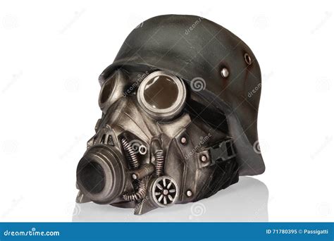 Military Helmet With Goggles And Gas Mask Stock Image Image Of Head