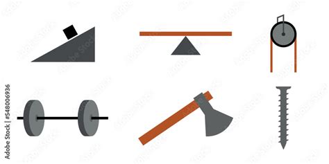 Simple Machines Lever Pulley Inclined Plane Wheel And Axle Screw