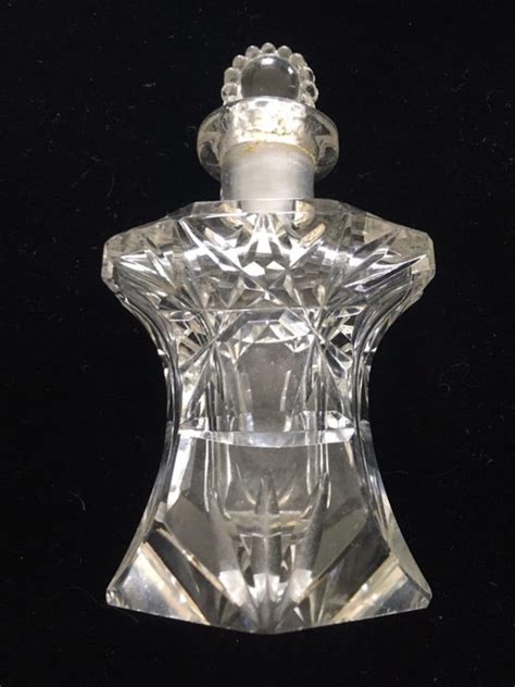 Vintage Clear Cut Glass Perfume Bottle With Stopper Dresser Etsy