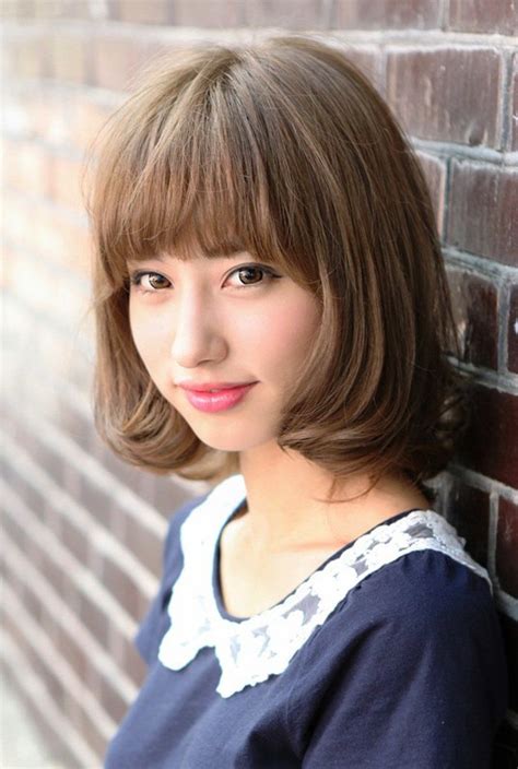 Kawaii Japanese Bob Hairstyle With Bangs