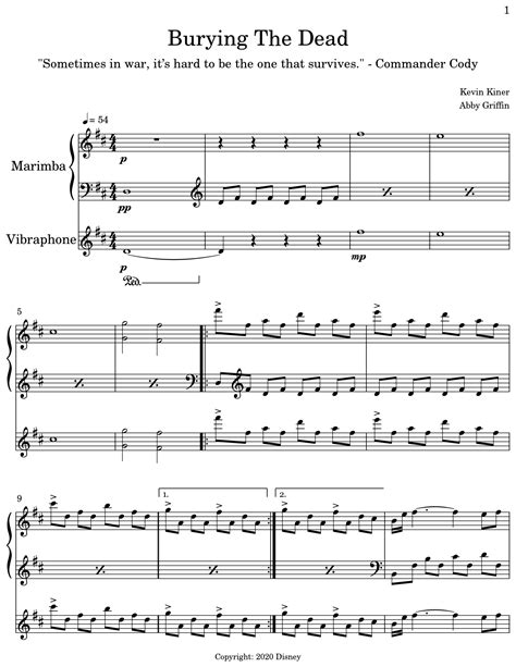 Burying The Dead Sheet Music For Marimba Vibraphone