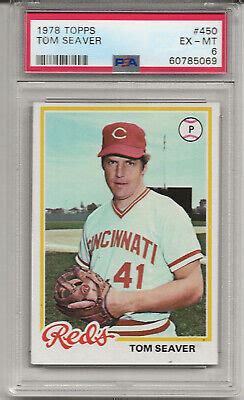 Topps Tom Seaver Psa Ex Mt Hof Cincinnati Reds Freshly