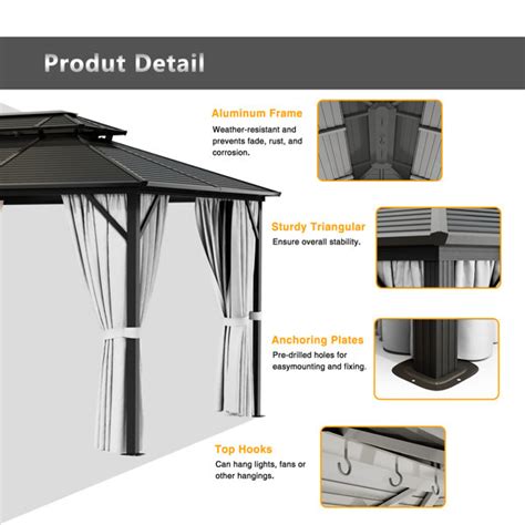 JolyDale 12 Ft W X 10 Ft D Metal Patio Gazebo Reviews Wayfair Canada