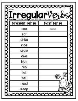 Writing Irregular Verbs Worksheet Have Fun Teaching Worksheets Library