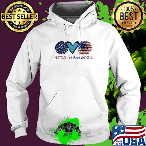 Softball Love Heart Sunflower American Flag Veteran Independence Day Shirt Hoodie Sweater