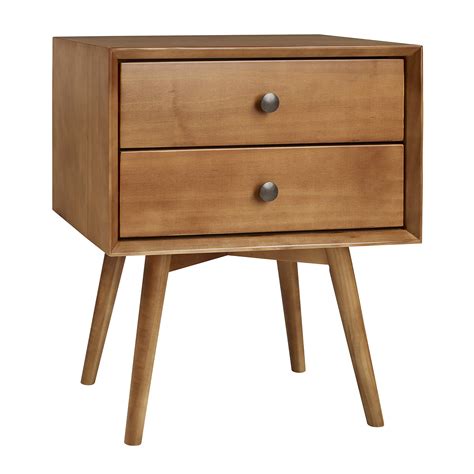 Walker Edison Mid Century Modern Wood Nightstand Side Table Bedroom