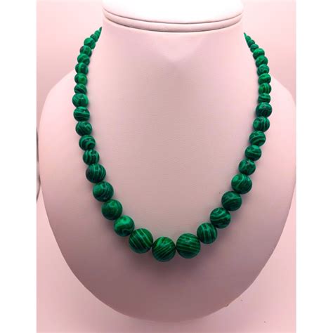 Collier Malachite Cascade De Perles Centim Tres