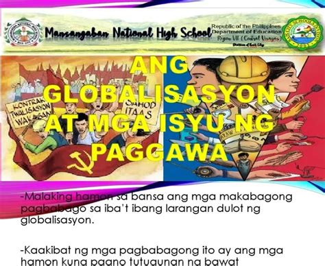 Globalisasyon Poster Slogan Tungkol Sa Mga Isyu Sa Paggawa