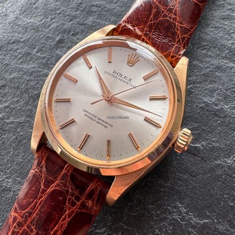 Vintage Rolex Oyster Perpetual Rose Gold For Sale