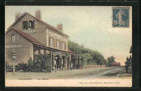 Cpa Viarmes Int Rieur De La Gare La Gare Von Der Gleisseite