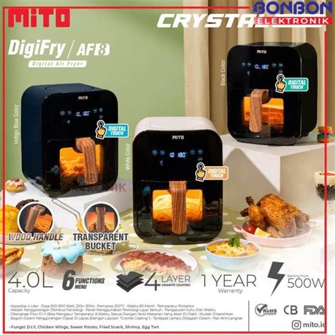 Jual Mito Air Fryer Crystal Series Af Af Liter W Low Watt