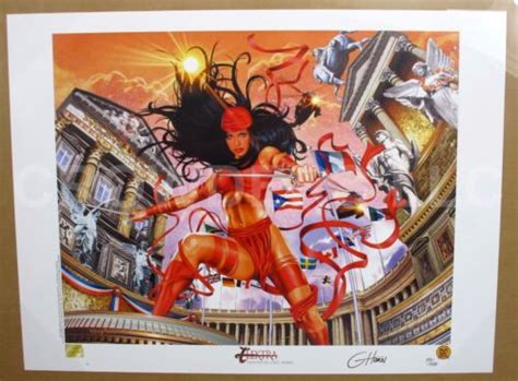 Dynamic Forces Marvel Limited Elektra Print Greg Horn Signed Numbered