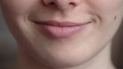 Closeup Of Woman Mouth Smiling And Laughing Stock Footage Video