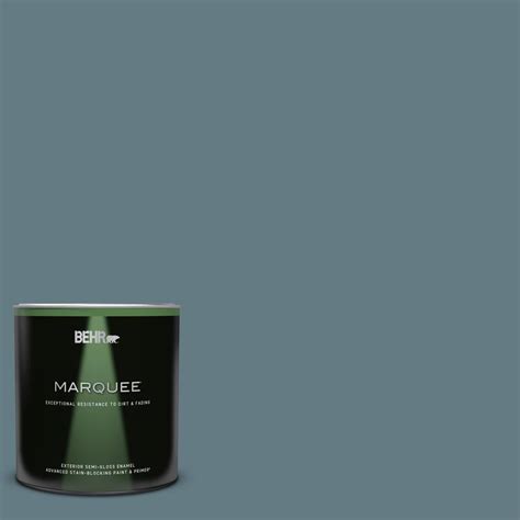 BEHR MARQUEE 1 Qt 540F 5 Smokey Blue Semi Gloss Enamel Exterior Paint