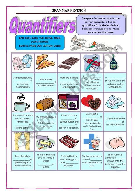 GRAMMAR REVISION 3a QUANTIFIERS ESL Worksheet By Keyeyti