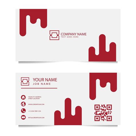 Business Card Template with White Red Background. Vector illustration ...