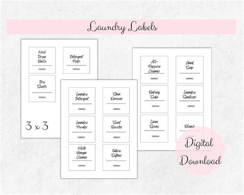 Laundry Labels Printable Laundry Labels Home Organization Label Storage