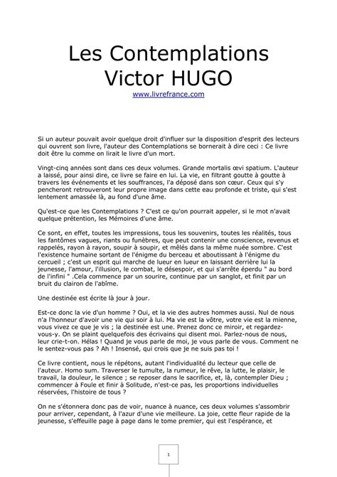 Les Contemplations Victor Hugo English