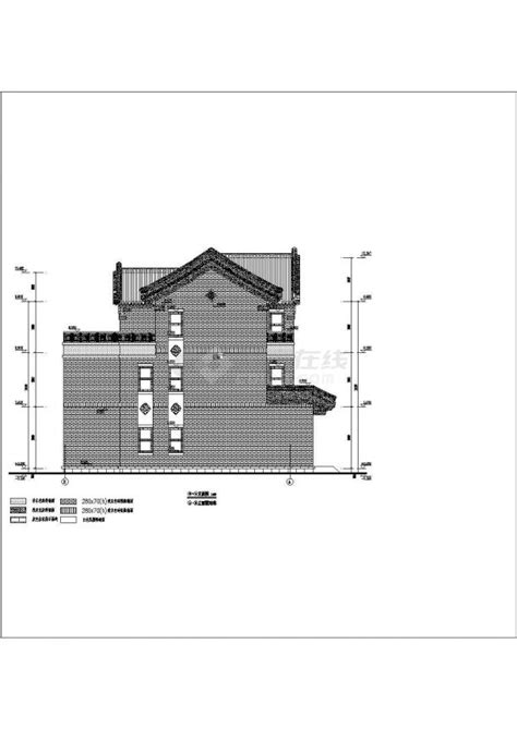 某三层框架结构联排别墅建筑设计施工图纸居住建筑土木在线