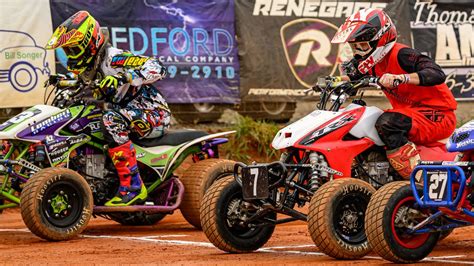 Tt Atv Flat Track Racing Battle For Second Youtube