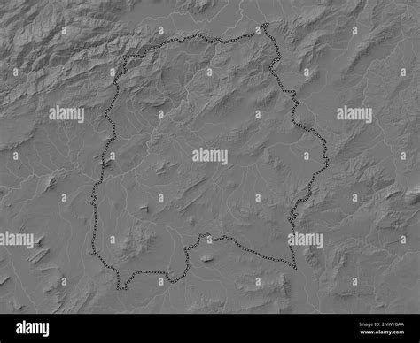 Le Kef Governorate Of Tunisia Bilevel Elevation Map With Lakes And