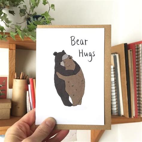 Bear Hugs Card Etsy Bear Hug Cards Cat Stickers