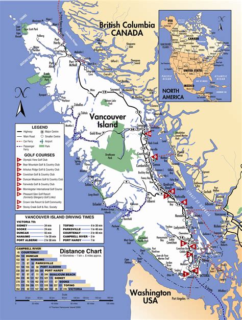 Road Map Of Vancouver Island | Cities And Towns Map