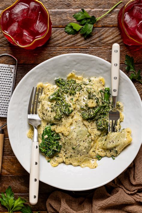 Creamy Date Night Broccoli Alfredo Ravioli Orchids Sweet Tea