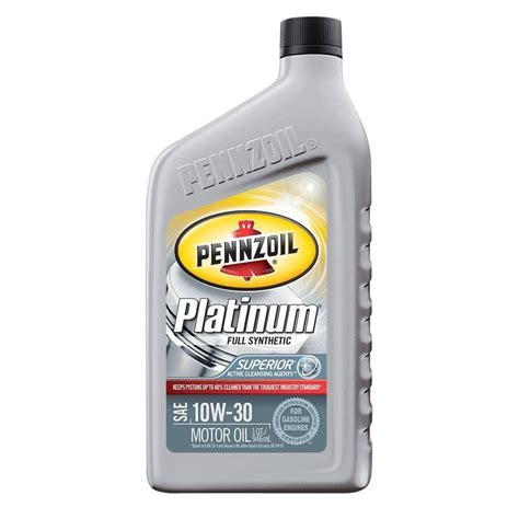 Pennzoil 10W30 32 Oz Platinum Full Synthetic Engine Lubricant Oil