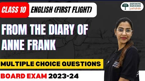 From The Diary Of Anne Frank MCQs Class 10 English First Flight