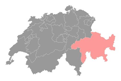 Grisons map, Cantons of Switzerland. Vector illustration. 20647219 ...