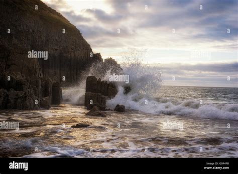 Church Doors Rock Formation In Skrinkle Haven Cove With Surf Washing