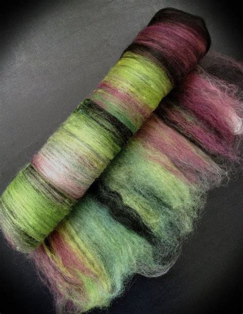 Spring Fever Hand Dyed Hand Carded Wool Batt For Etsy Wool Batts