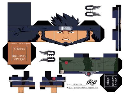 Cubeecraft Templates Papercraft Asuma Sarutobi Cubeecraft