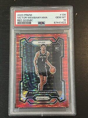 Panini Prizm Red Seismic Victor Wembanyama Rc Rookie