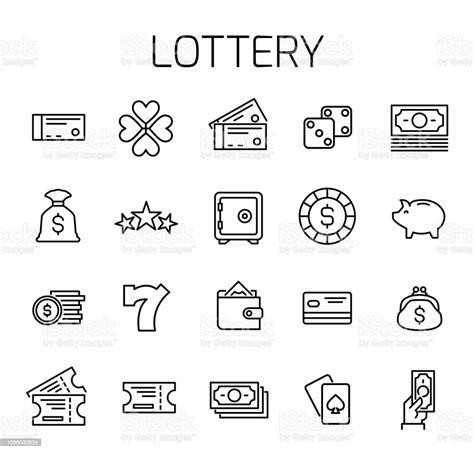 Lottery Related Vector Icon Set Stock Illustration - Download Image Now ...