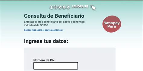 Bono Yanapay De Soles Link De Consulta Con Dni