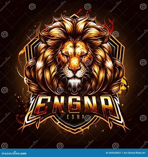 Lion Esport Mascot Design Logo Stock Illustration Illustration Of