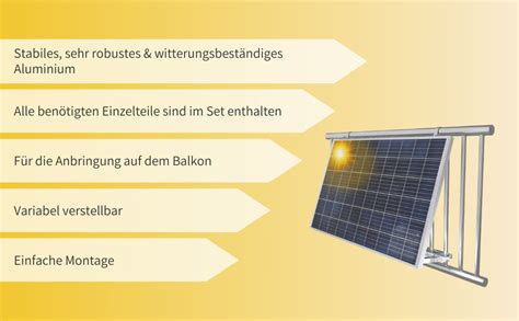 Avoltik Balkonkraftwerk Halterung Balkon für alle Solarpanel Größen I